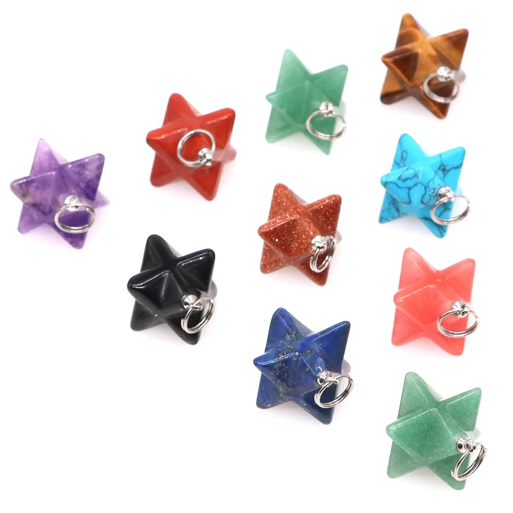 Naturstein Merkaba Stern Reiki Heilkristalle für DIY Energie Edelstein Modeschmuck Zubehör Party Home Dekoration Geschenk