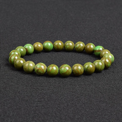 Genuine natural stone bracelet: Apatite, Lapis Lazuli, Agate, Crystal, Tiger's Eye. High-quality gemstone bead bracelet. Men's jewelry bangle.
