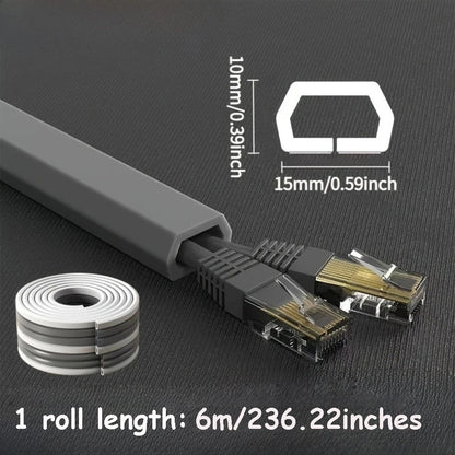 1 Rolle langer, selbstklebender Kabelschutz, Kabelabdeckung für Kabel an Wänden, Böden, aus PVC-Material, einfache Installation