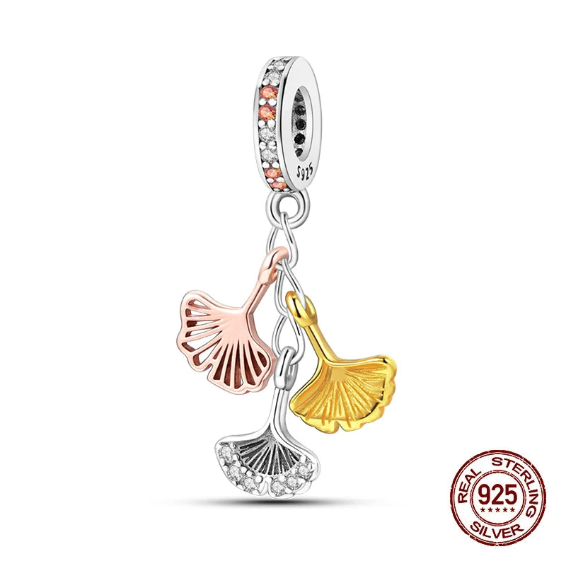 Herbst Neue 925 Sterling Silber Braun Maple Leaf Kürbis Biene Charms Bead Fit 3mm 925 Original Armbänder DIY schmuck Warmes Geschenk