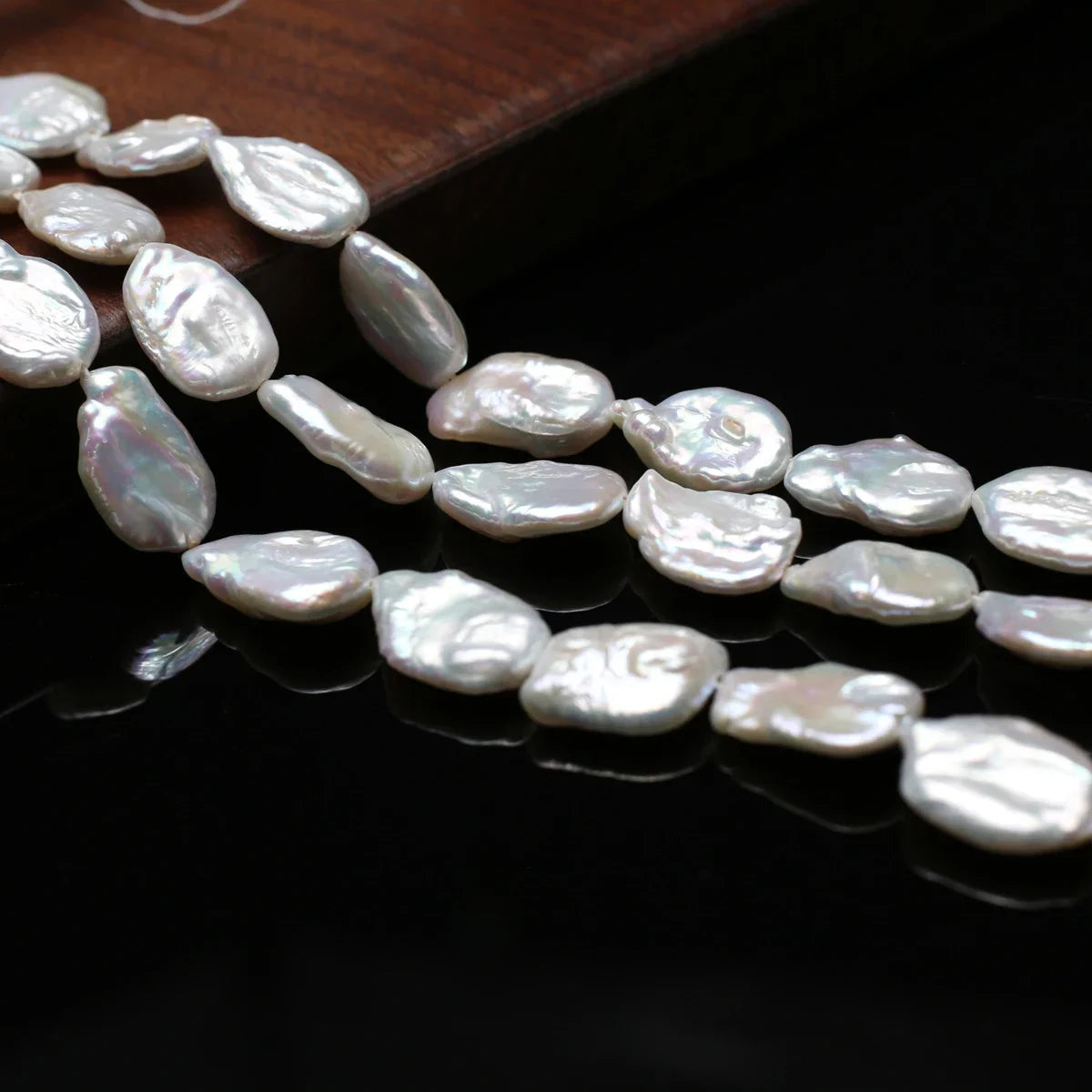 13x18mm4A 18cm Schillernde Natürliche Süßwasser Weiße Perle Barock Lose Seltene Perlen Schmuck Machen DIY Halskette Armband Zubehör