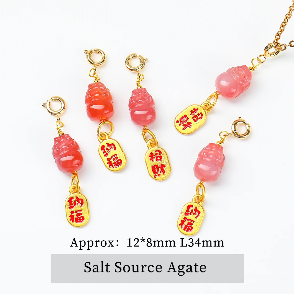 1 Stück Naturstein Salzquelle Achat geschnitzt Cartoon Katze Anhänger niedliche Charms für Schmuckherstellung DIY Armband Halskette Zubehör