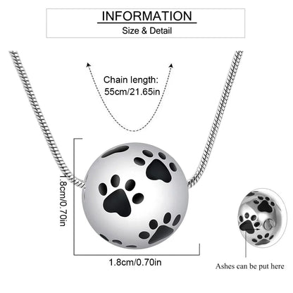 Pfote Urne Einäscherung Halskette Silber Hund Katze Haustier Pfote Druck Feuer bestattung Schmuck für Haustier Asche Tier Andenken Denkmal Charme Anhänger