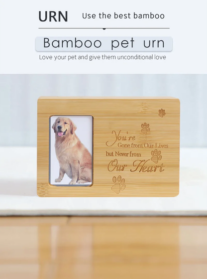 Haustier-Urnen für Hunde, Asche, elegante, geschenkbare Haustier-Gedenkbox mit Bilderrahmen, sichere Erinnerungsurne aus Holz für Haustiere