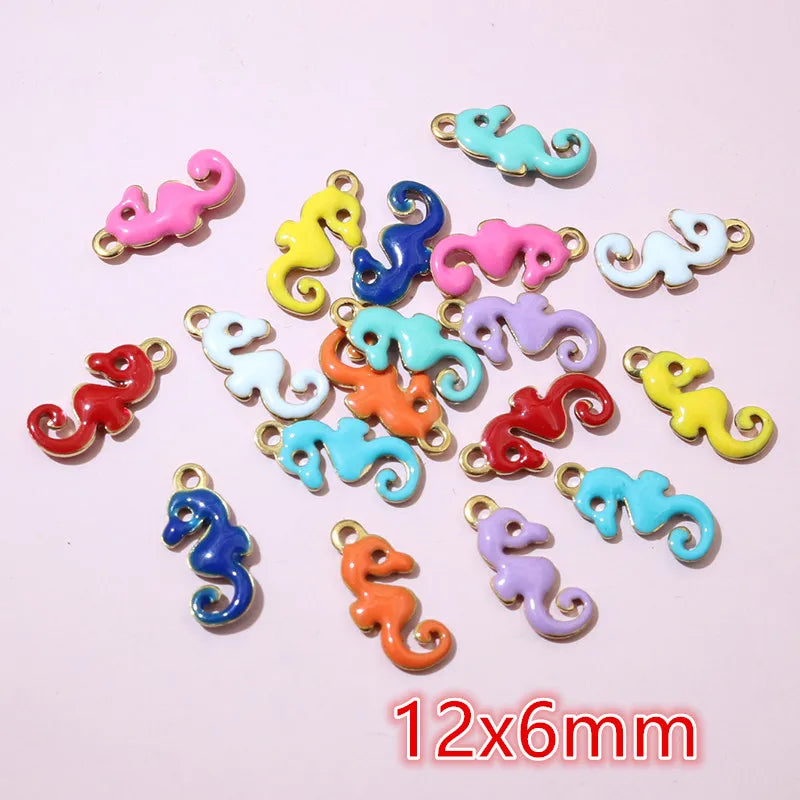 20 Stück Ozean Meeres tiere Krabben Seestern Riff Fisch Klavier Emaille Anhänger Charm Edelstahl DIY Schmuck Making Zubehör