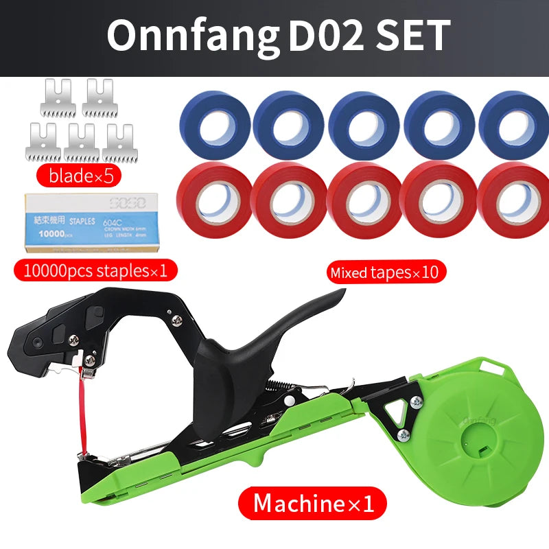 Onnfang Garten-Handbindemaschine, Pflanze, leicht, Gartengeräte, Pflanzenband-Werkzeug für Gemüse, Trauben, Tomaten, Gurken, Garten