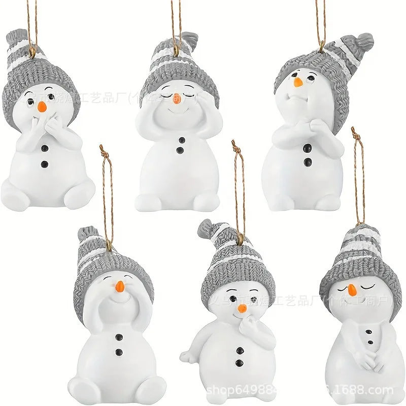 12/6 Stück Weihnachten süße Schneemann Dekoration Anhänger für Winter Weihnachtsbaum Dekoration Neujahr Weihnachtsgeschenke Partyzubehör