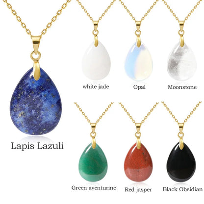 Naturstein Kristall Anhänger Teardrop Mode Halskette für DIY Halskette Ohrringe machen Schmuck Weihnachten Freundschaft Geschenk