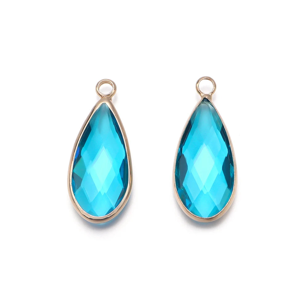 5 teile/los Teardrop Kristall Glas Anhänger Charms für Paare Armband Ohrringe Schmuck Machen Liefert DIY Halskette Ornamente