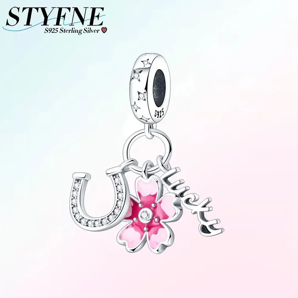 Exquisite Charm-Perlen aus 925er-Sterlingsilber mit Blumenserie, Sonnenblume, Sakura-Chrysanthemen-Anhänger für Damen, Schmuck, modisches Geschenk