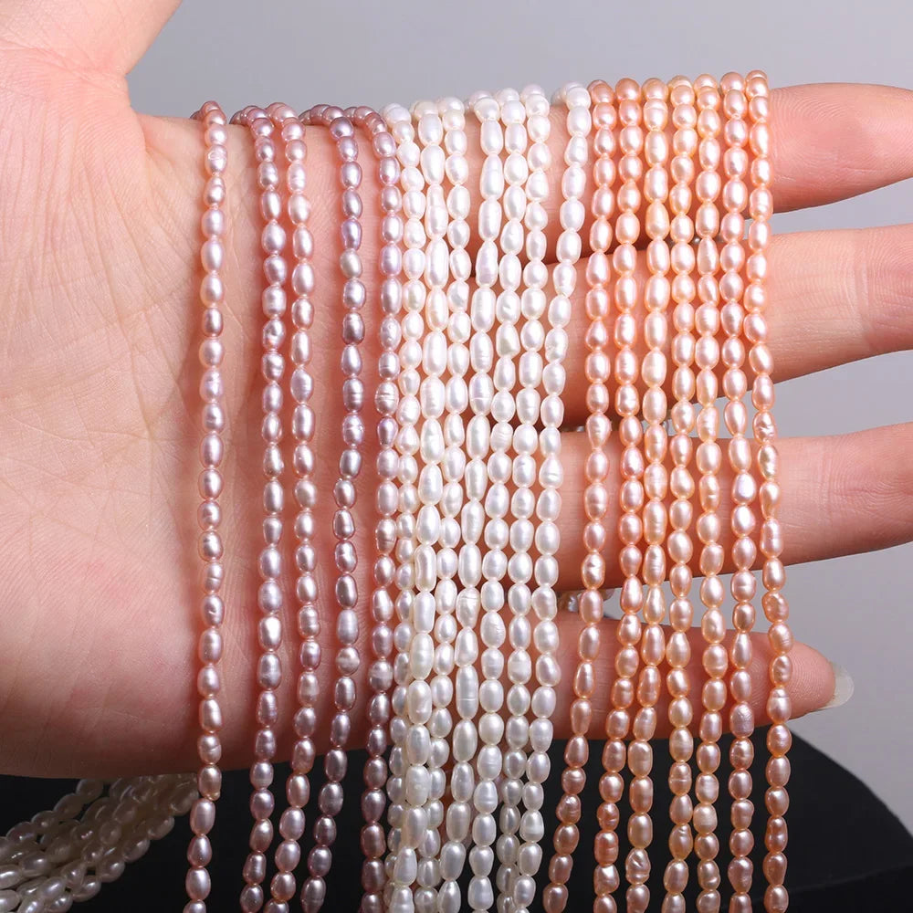 Natürliche Süßwasserperlen, hochwertige Reisform, lose Perlen für die Herstellung von Schmuck, DIY-Armband, Halskette, Zubehör