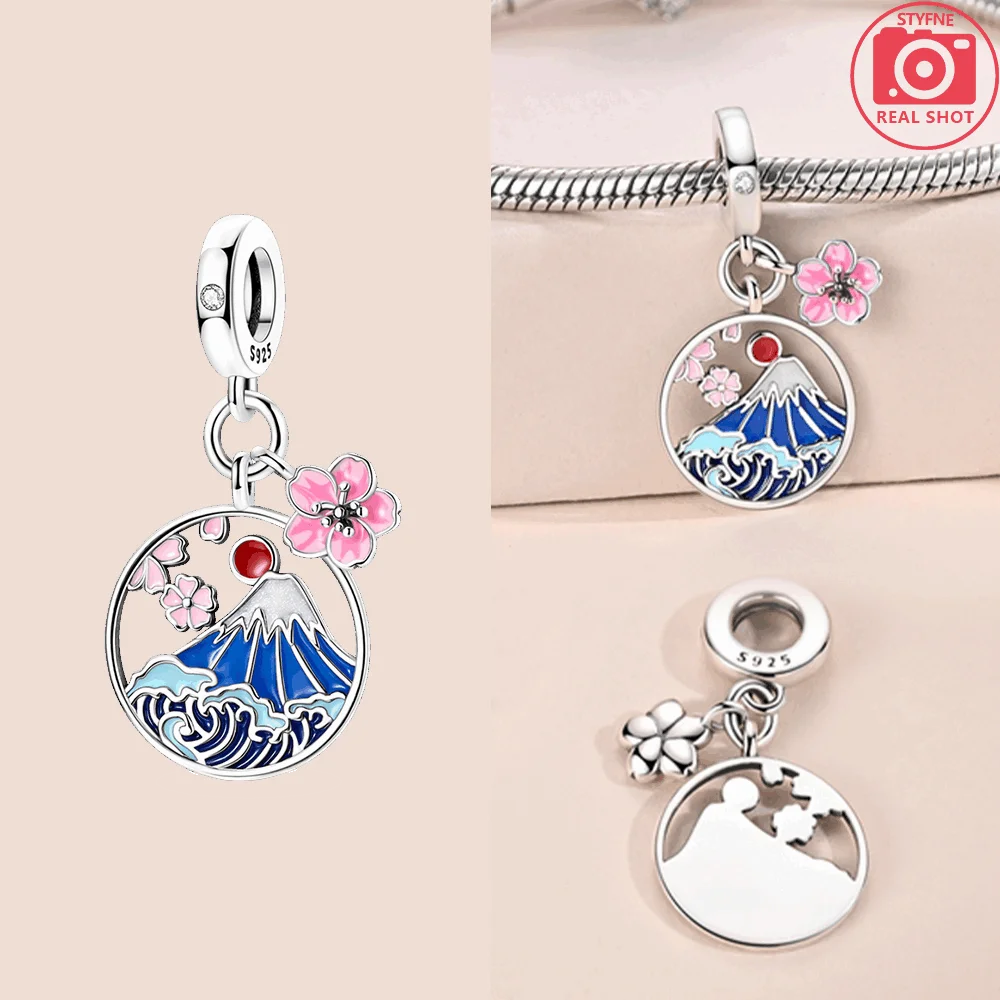 Sterling Silber 925, Fantasie, buntes Herz, Charm-Planeten-Anhänger, Perlen, passend für Original-Armband, Perle für Frauen, edler Schmuck, Geschenk