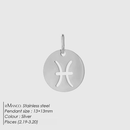 eManco Edelstahl-Skelett mit 12 Sternzeichen, Charm, DIY, Damenmode, Halskette, Schmuck, Zubehör, Herstellung, 48 Stunden Versand