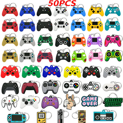 50PCS Schlüsselbund für Jungen Männer Gamepad Schlüsselring Joystick Game Controller Schlüssel Zubehör fit Handtasche Schlüssel Anhänger Freunde Schlüssel geschenke