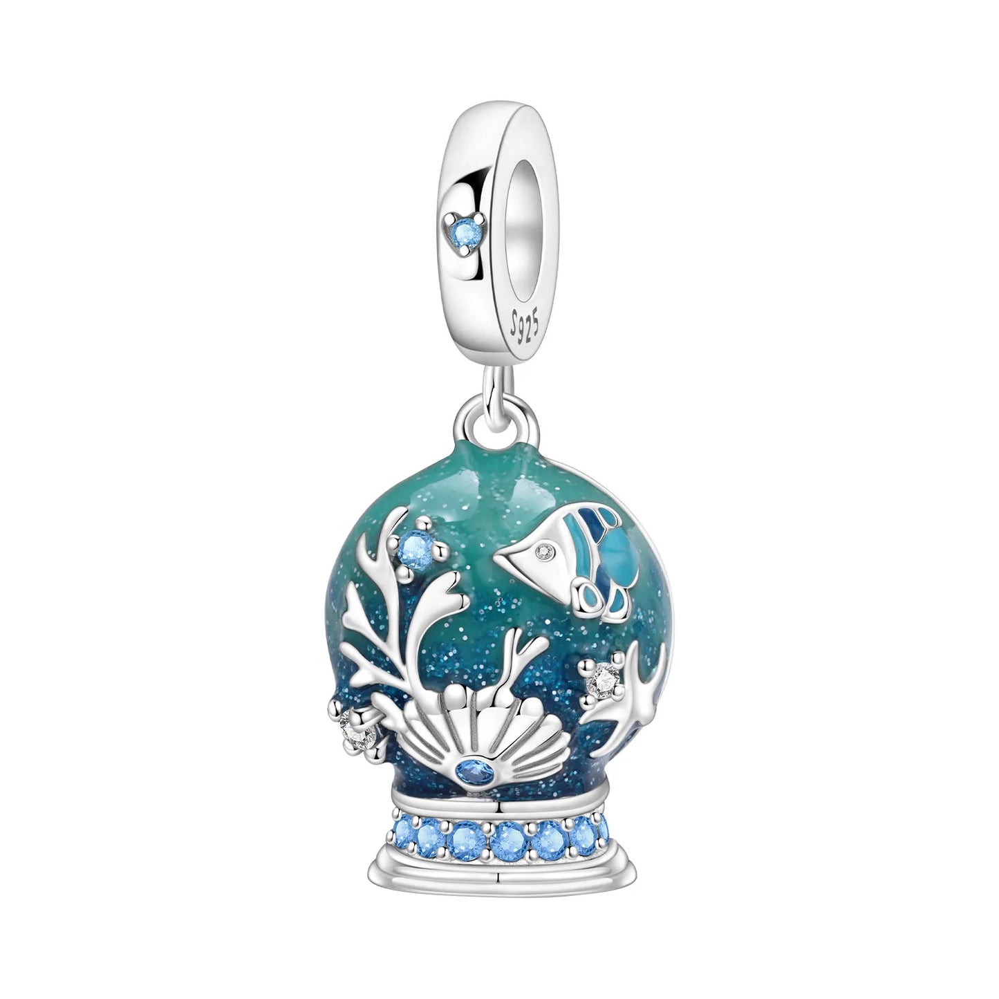 Ocean Series 925er Sterlingsilber, Wal, Schildkröte, kleiner Fisch, Qualle, Delfin, blauer Charm, passend für DIY-Armband, Halskette, Party-Schmuck