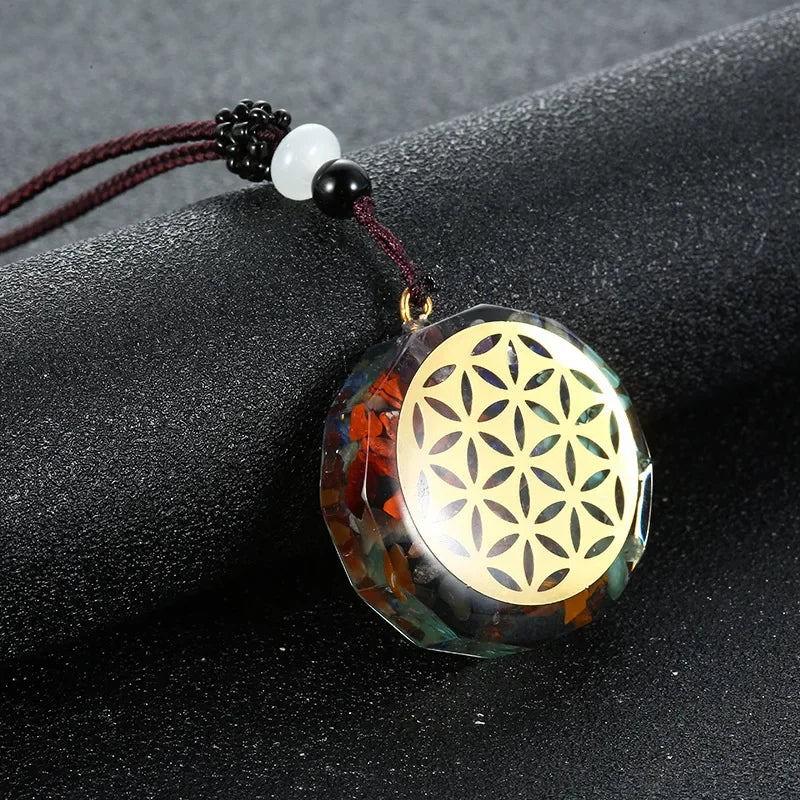 Retro Bunte Chips Natürliche Türkis Amethyst Stein Chakra Orgon Energie Pendel Amulett Reiki Heilung Anhänger Halskette