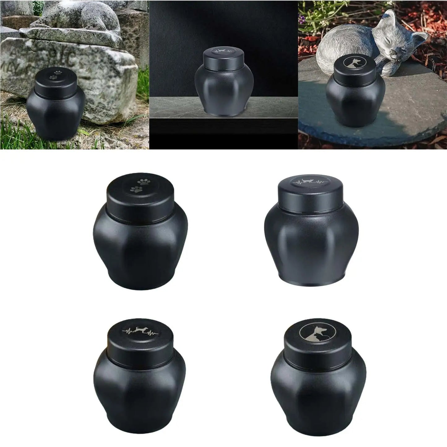 Cremation Urn Stainless Steel Storage Container Cat Ashes Holder Keepsake Urn for Puppies Bunny Rabbits Dogs Cats Kittens