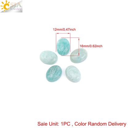 1pc Naturstein Perlen Amazonit Cabochon Oval Flache Lose Perlen für DIY Schmuck Machen Halskette Ring Anhänger Zufällige Farbe h755