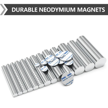 Superstarker Neodym-Magnet mit doppelseitigem Klebeband, runder NdFeB N35-Magnet, starker Permanentmagnet, Kühlschrankmagnet