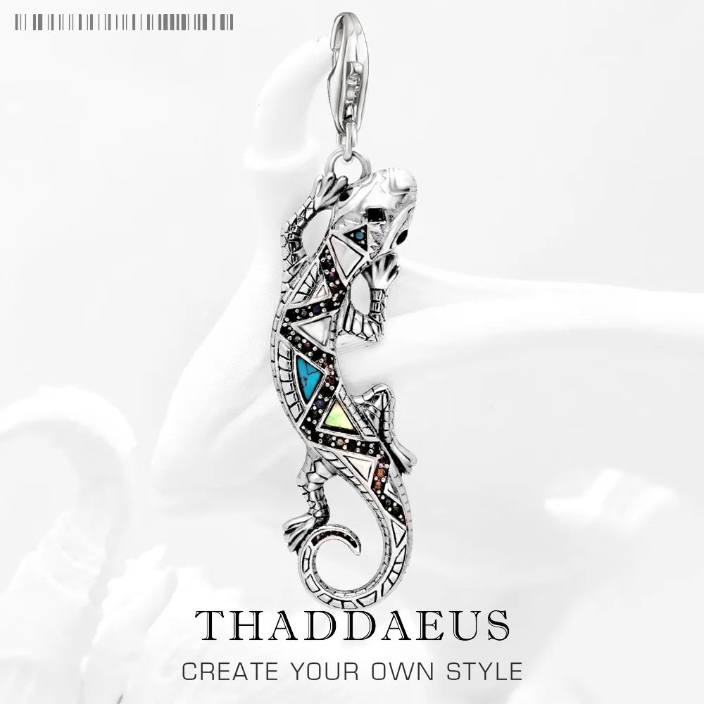 Lizard Anhänger Charme 925 Sterling Silber Türkis Geschenk Glück Schmuck Für Frauen Männer