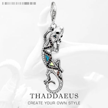 Lizard Anhänger Charme 925 Sterling Silber Türkis Geschenk Glück Schmuck Für Frauen Männer