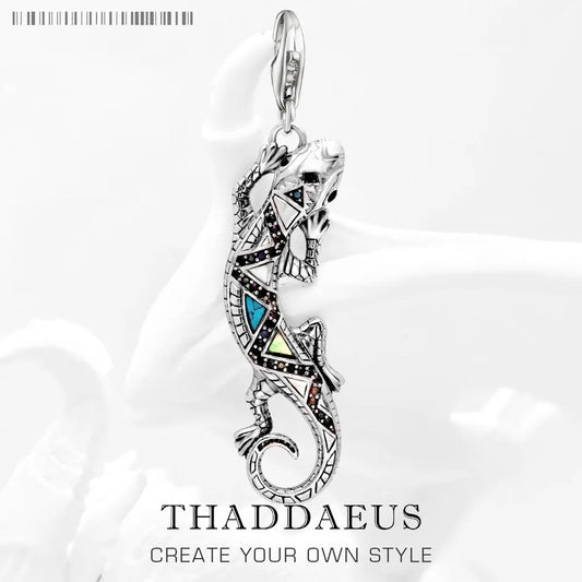 Lizard Anhänger Charme 925 Sterling Silber Türkis Geschenk Glück Schmuck Für Frauen Männer