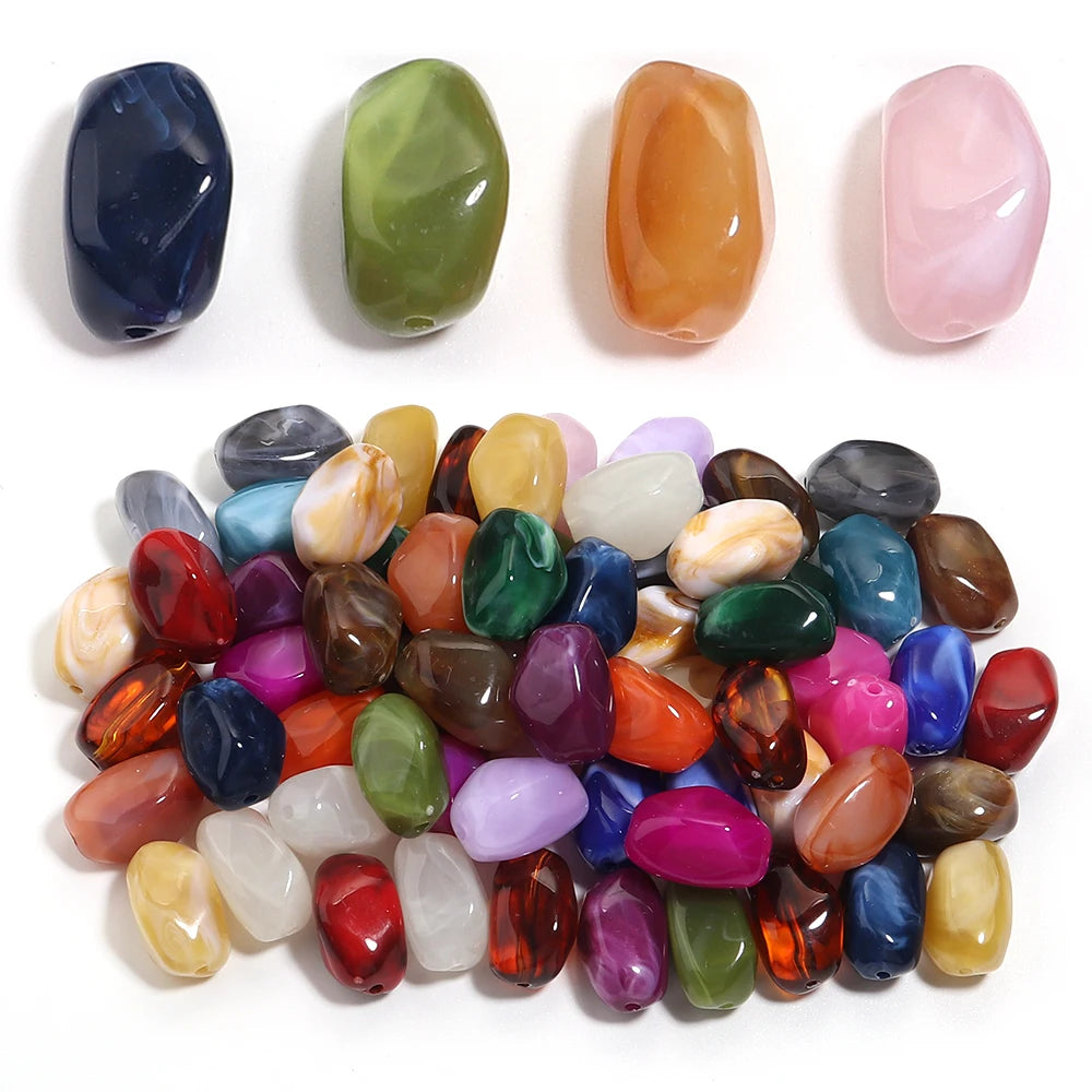 20 Teile/los Unregelmäßige Doppel Farben Acryl Perlen für Schmuck Machen Meteorit form Lose Spacer Perlen DIY Armband Halskette