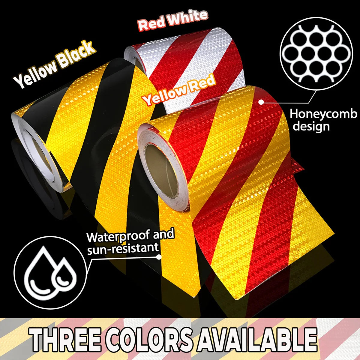 Twill Reflektierendes wasserdichtes Klebeband Linker oder rechter Reflektor Selbstklebender Sicherheitswarnaufkleber Auffälligkeit für LKW
