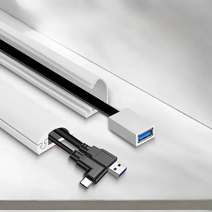 1 Stück 1m/3m/5m Langer PVC-Kabelkanal, Unsichtbare Dekorative Kabelabdeckung, Anti-Tritt-Schutz, Selbstklebende Weiche Kabelführung ﻿