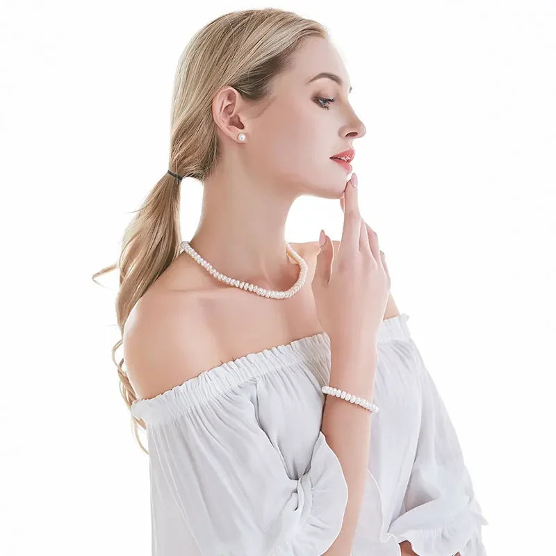 Heng sheng echte Süßwasser weiße Perle Ohrringe Modeschmuck Silber Ohr stecker für Frauen Super Deal mit Geschenk box