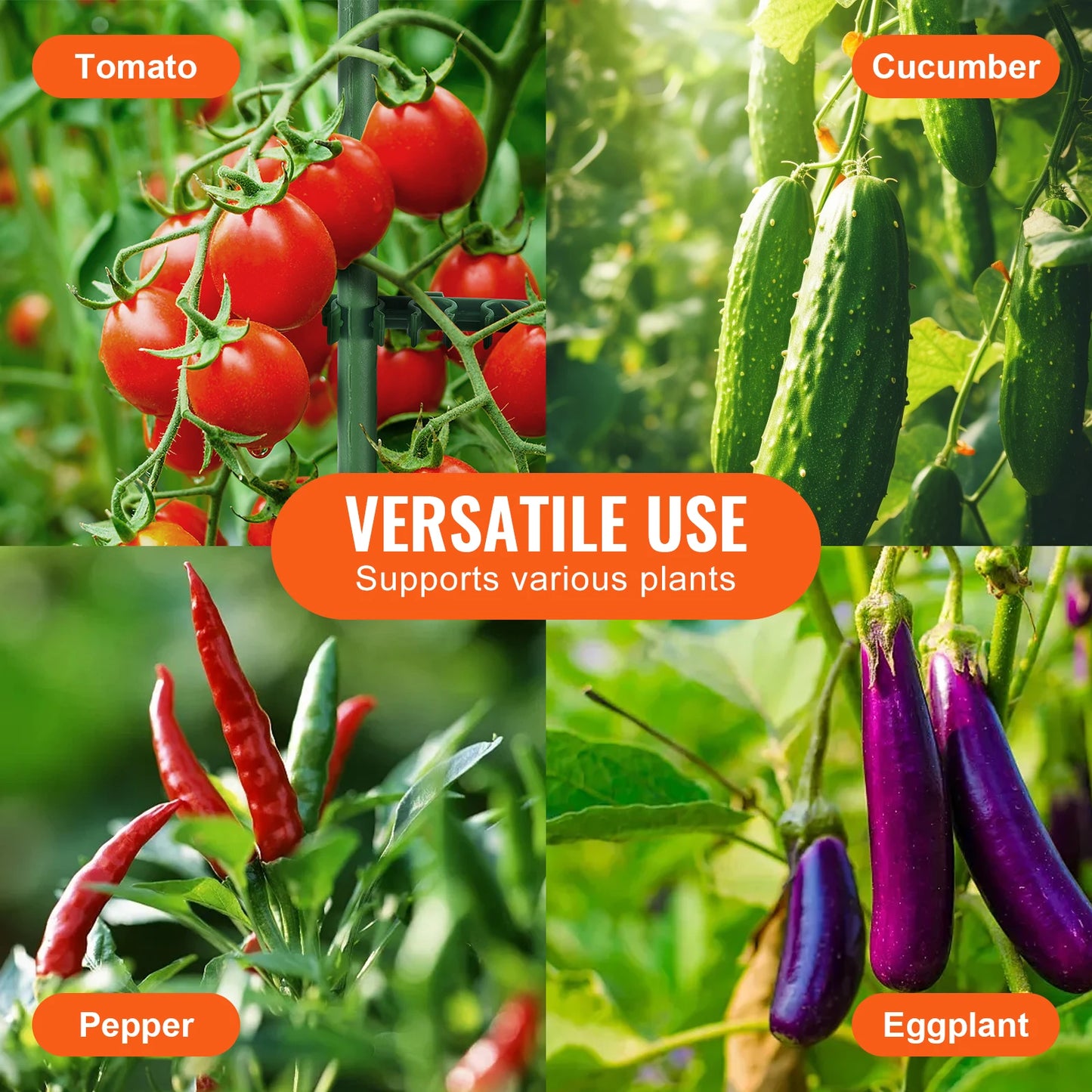 SucceBuy 6er-Pack Tomatenkäfige für Gartenspalier, Pflanzenpfähle, Stütze für Hochbeet, Gemüse, Blumen, Kletterpflanzen