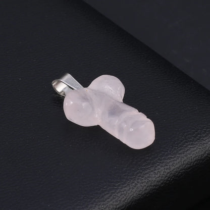 23x16mm Cartoon Schlüssel Opal Rose Quarz Naturstein Anhänger machen DIY Halskette Ohrringe Schmuck Zubehör Geschenk