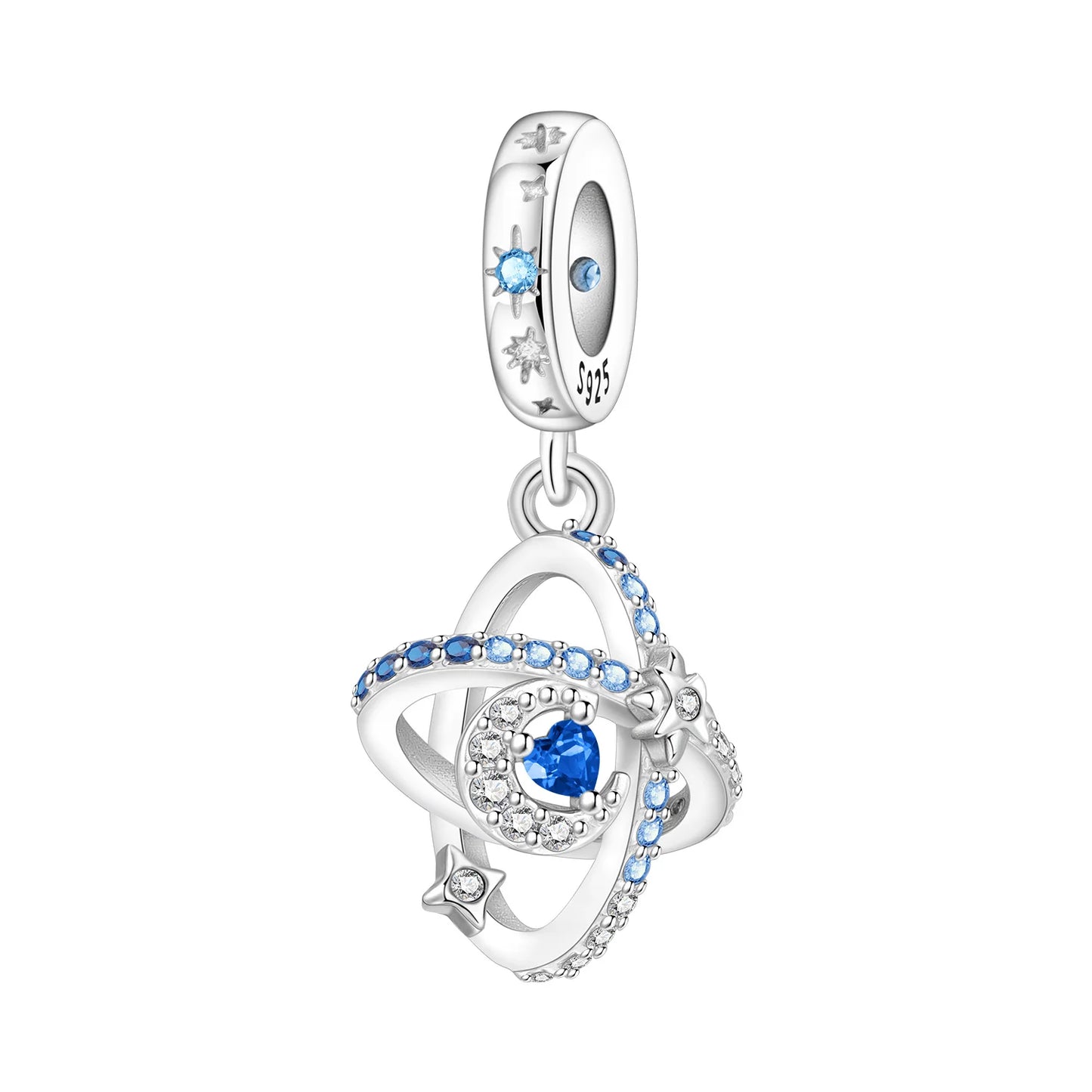 Romantische Schleifenperlen aus 925er-Sterlingsilber und herzförmiger, unendlicher baumelnder Charm, passend für Armbänder, schöne Schmuck-Accessoires, Geschenke
