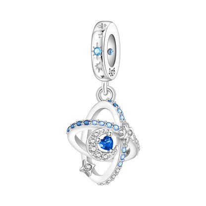 Romantische Schleifenperlen aus 925er-Sterlingsilber und herzförmiger, unendlicher baumelnder Charm, passend für Armbänder, schöne Schmuck-Accessoires, Geschenke