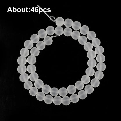 1 Strang weiße Milchglasperlen für die Schmuckherstellung, matte runde lose Perlen, DIY-Armband, Halskette, Bastelbedarf, 4/6/8/10/12 mm