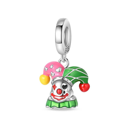 Vergnügungspark-Charm aus 925er-Sterlingsilber, Riesenrad, Achterbahn, Zirkus, Clown, Karussell, passend für DIY-Armbänder, Halsketten, Souvenir