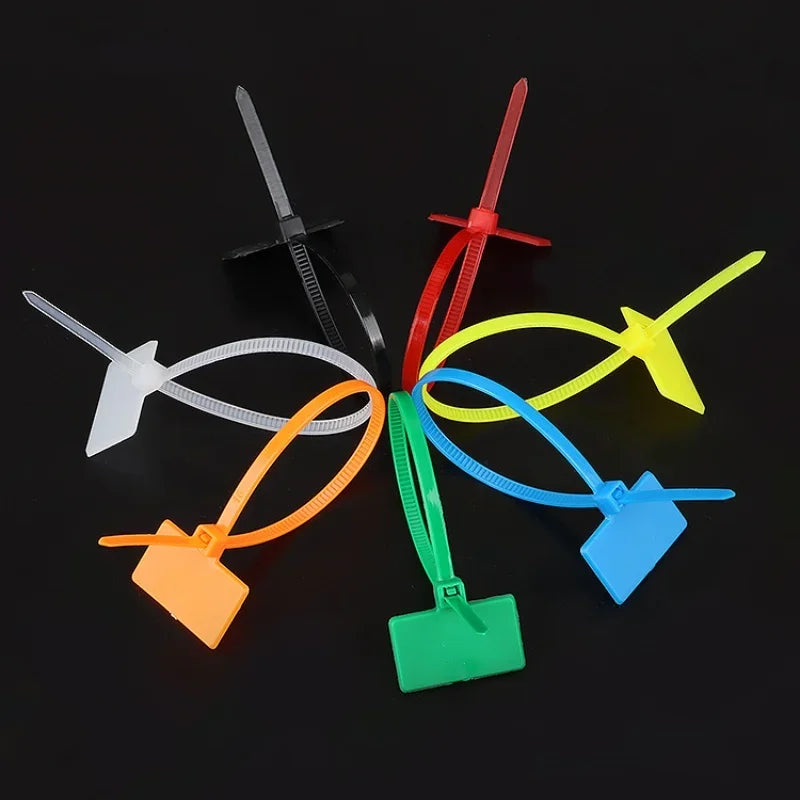 3 x 100/4 x 150/4 x 200 mm, einfach zu markierende Nylon-Kabelbinder, Etiketten, Kunststoff-Schlaufenbinder, Markierungen, Kabeletiketten, selbstsichernde Kabelbinder