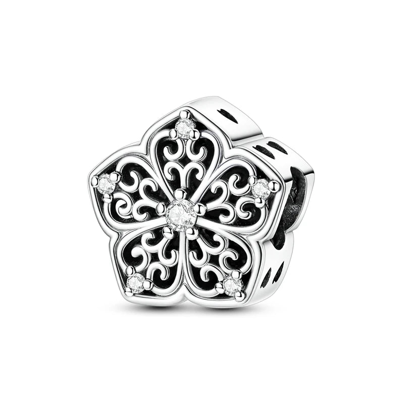 Klassische Kronen-Schädelperlen aus 925er-Sterlingsilber und Rosenpistolen-Anhänger, passend für Armbänder, exquisite Halsketten, Schmuck, Geschenke
