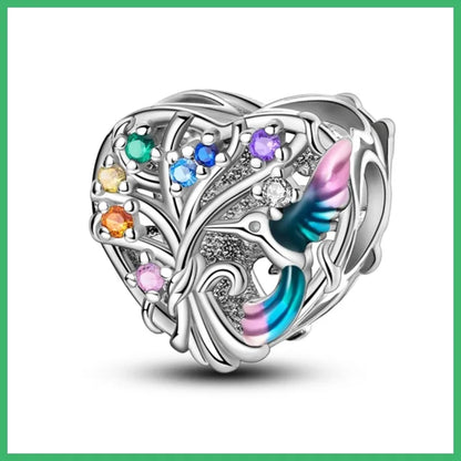 925 Sterling Silber Liebesbaum des Lebens Anhänger mit Zirkonia, passend für DIY Armband Halskette Geschenk für Sie, Colgante Plata