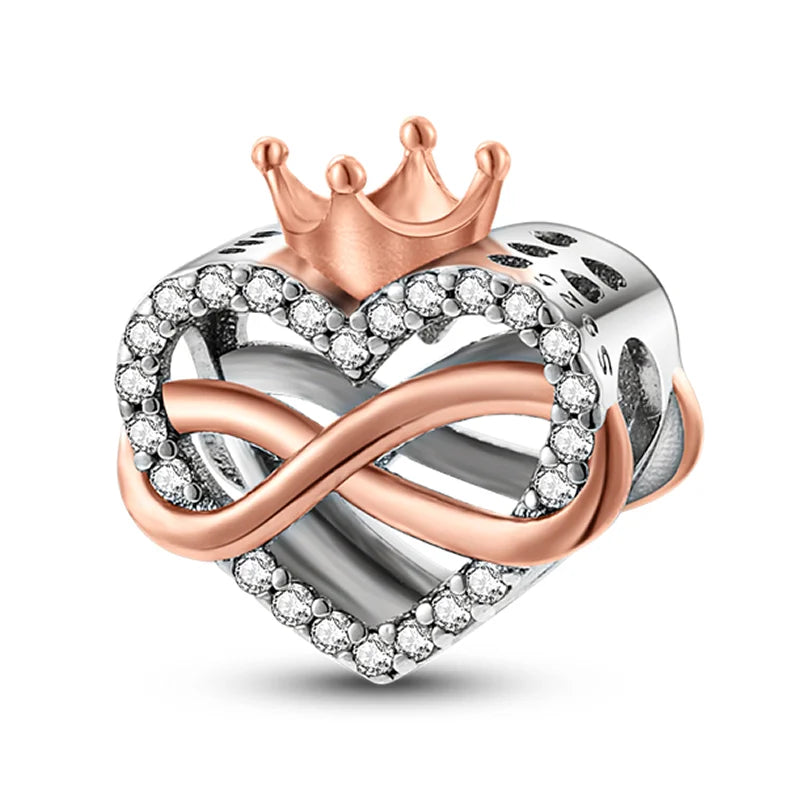 Charm-Perle aus 925er-Sterlingsilber, Mutter-Geschenk, Mutter, Liebe, glückliche Familie, baumelnd, passend für Original-Armreif, Halskette, DIY-Schmuck