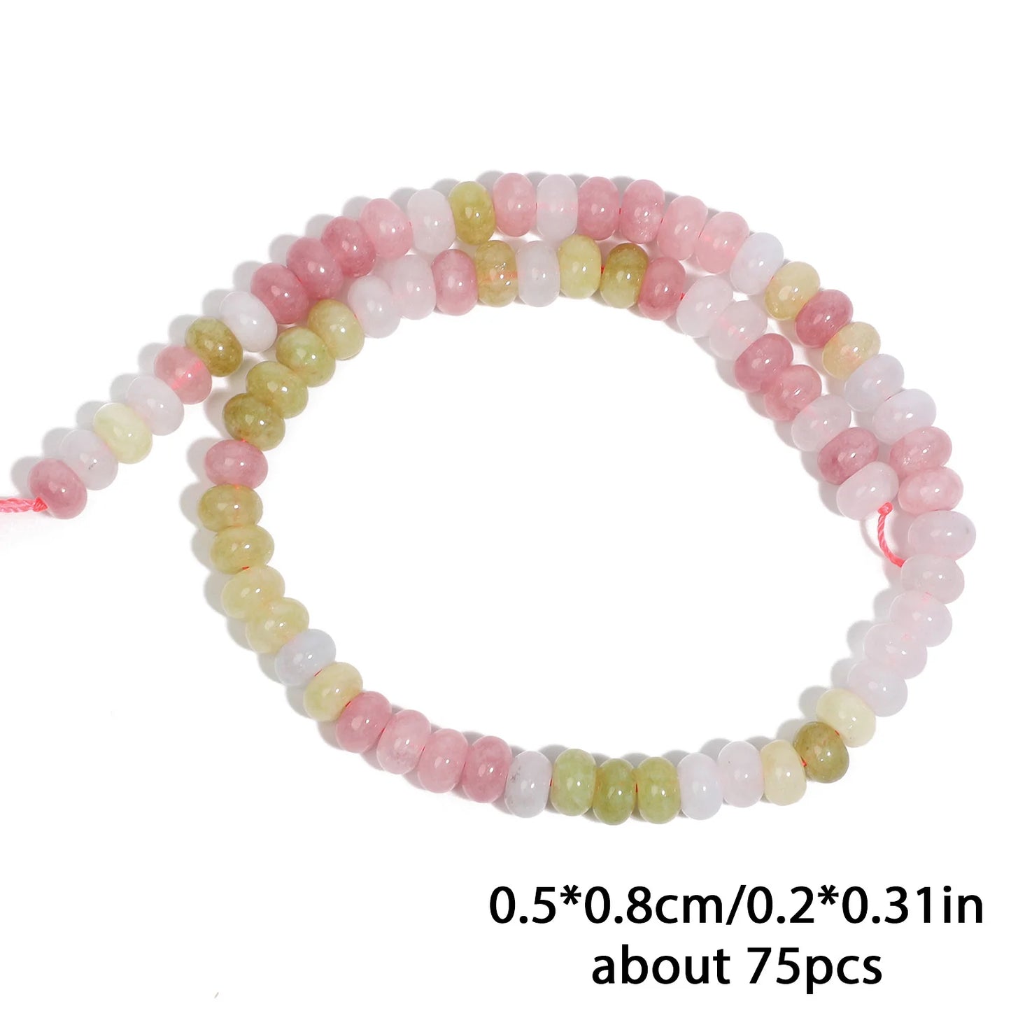 5x8mm Natürliche Abacus Rondelle Jade Quarz Perlen Stein Flache Runde DIY Charms Armbänder Lose Perlen Für Schmuck Machen liefert