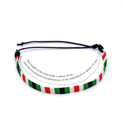 Geometrisches gepunktetes Palästina-Armband für Männer und Frauen, mehrfarbiges Handgeflecht, arabischer Stil, Gaza-Flagge, Schmuckzubehör