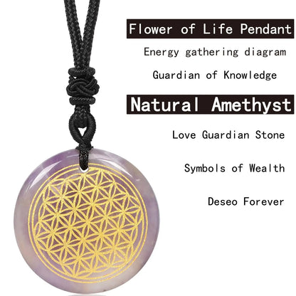 HEIßER Natürliche Quarz Amethyst Würfel Metatron Blume des Lebens Anhänger Healing Energie Kristall Lapis Lazuli Männer Frauen Schmuck Halskette