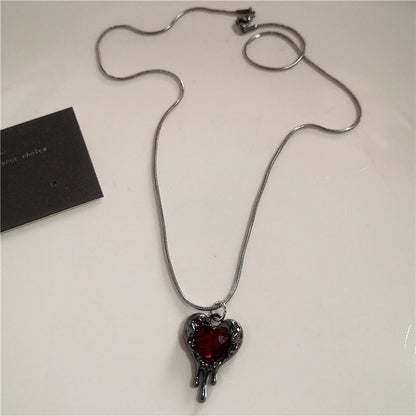 Gothic Rotes Kreuz Stern Herz Anhänger Halskette Für Frauen Männer Hip Hop Straße Vintage Y2K Grunge Punk Y2K Ästhetischen Schmuck Geschenke