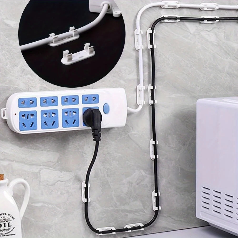 10-100pcs Wire Fixers, Cable Management Clip Punch Free Wire Clips, Self-adhesive Cable Organizers For Wall Wiring