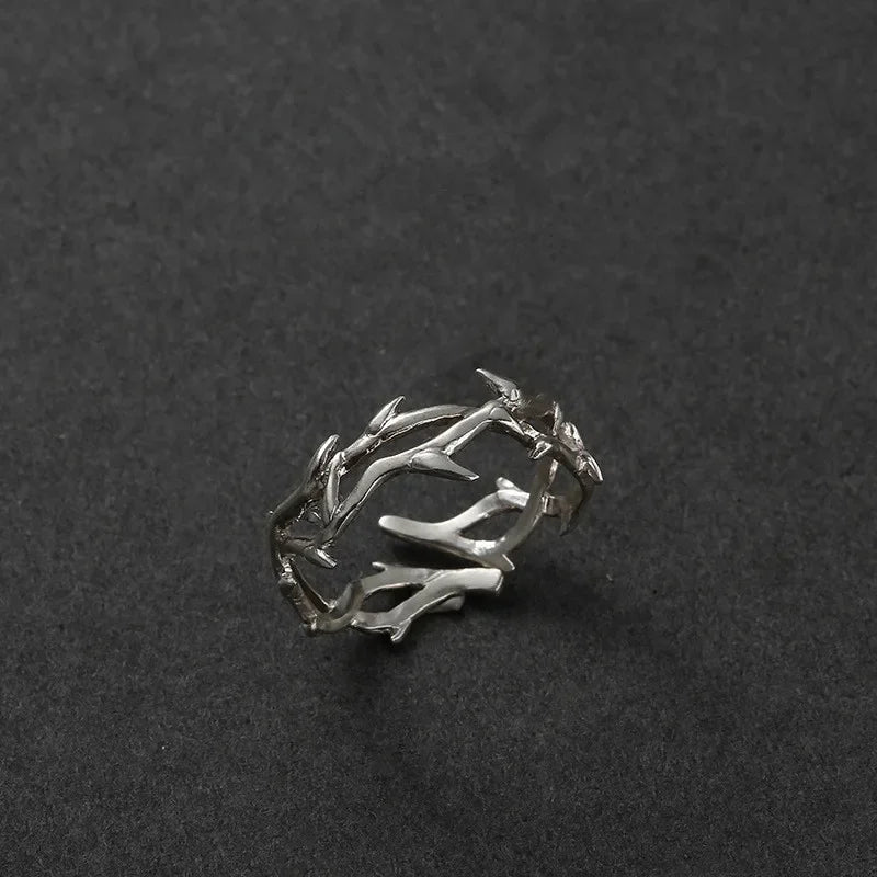 Retro Poseidon Kompass Ring versilbert Hexagramm Öffnung verstellbarer Ring Männer und Frauen Hip-Hop Trend Schmuck Geschenk