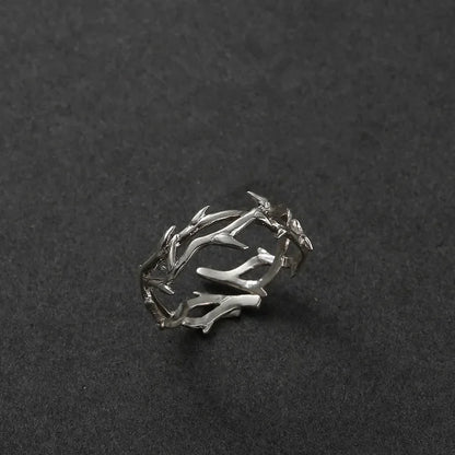 Retro Poseidon Kompass Ring versilbert Hexagramm Öffnung verstellbarer Ring Männer und Frauen Hip-Hop Trend Schmuck Geschenk