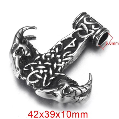 Edelstahl Viking Nordischer Anhänger für Halskette DIY Zubehör Schmuckherstellung Erkenntnisse Männer Charm Supplies Punk Axt
