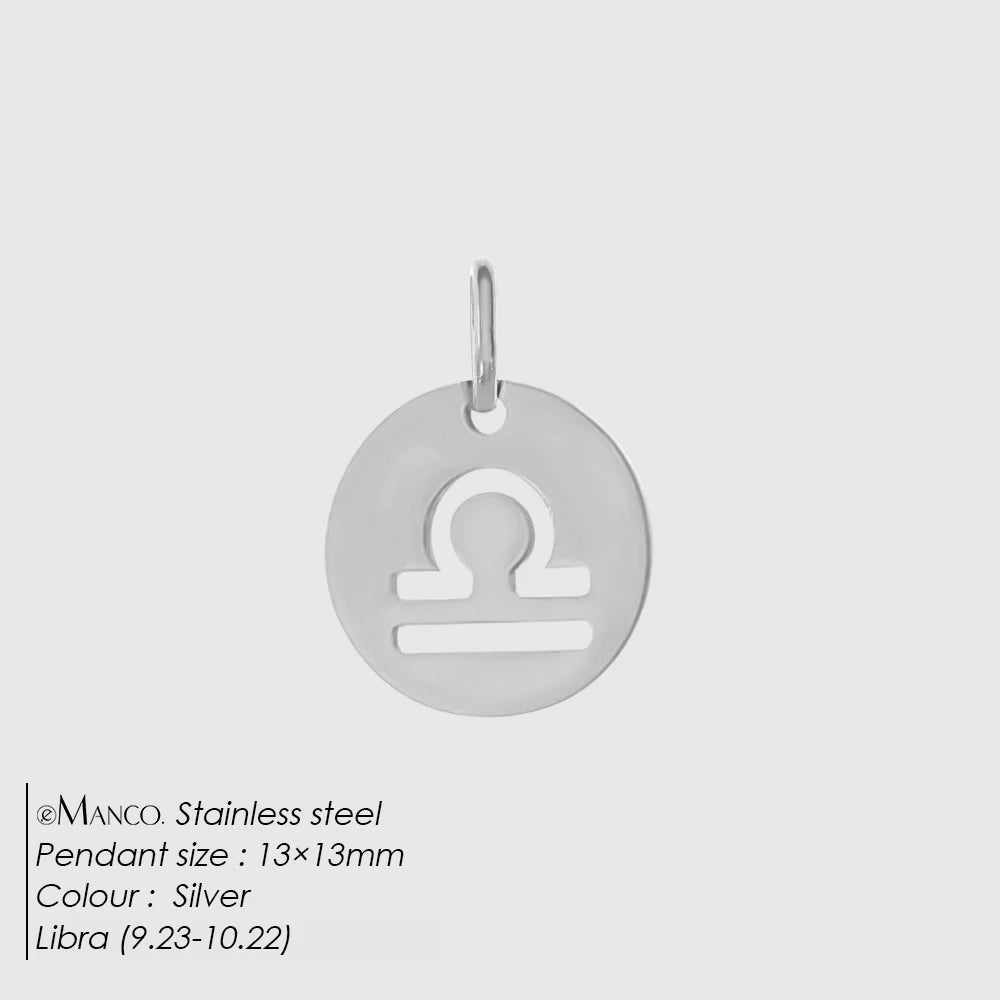 eManco Edelstahl-Skelett mit 12 Sternzeichen, Charm, DIY, Damenmode, Halskette, Schmuck, Zubehör, Herstellung, 48 Stunden Versand