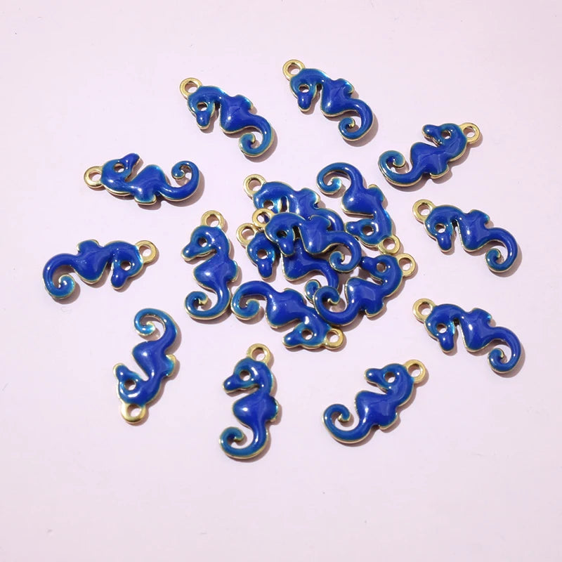 20 Stück 12x6mm Edelstahl Seepferdchen Hippocampus Emaille Anhänger Anhänger Edelstahl DIY Schmuck Herstellung Zubehör Ergebnisse